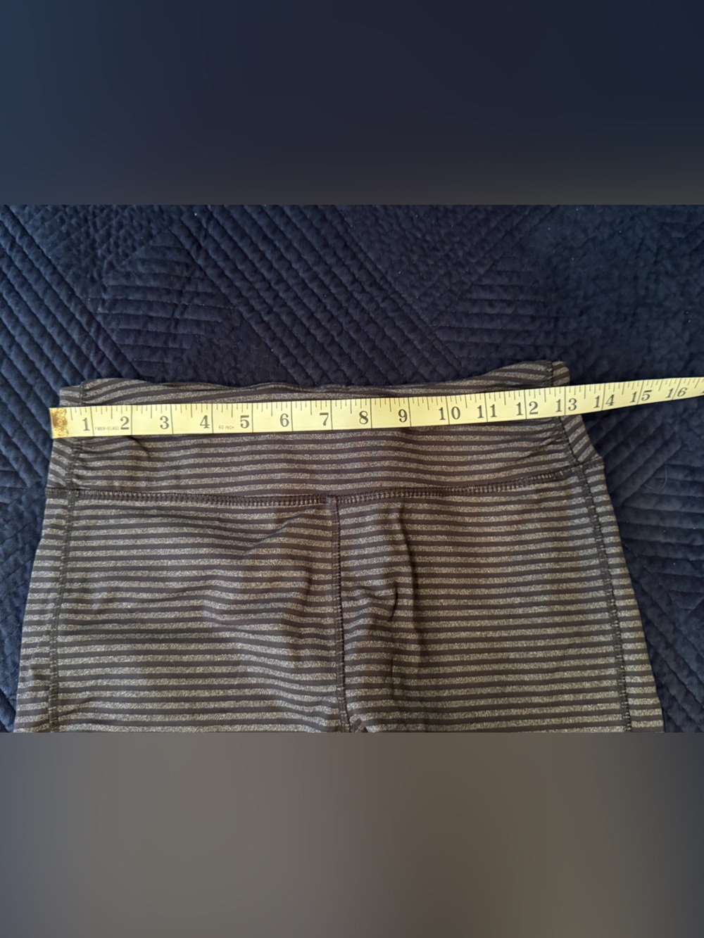 Kyodan Gray & Black Horizontal Striped Leggings with Mesh Panels - Medium - Picture 3 of 6